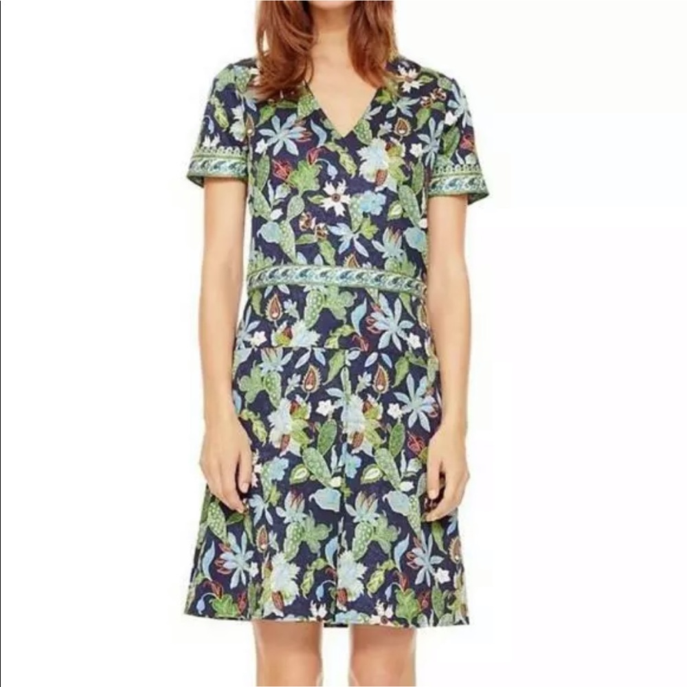 TORY BURCH Garden Wisteria Silk Floral Dress